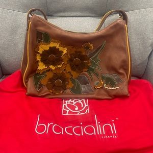 Braccialini beautiful brown soft leather bag